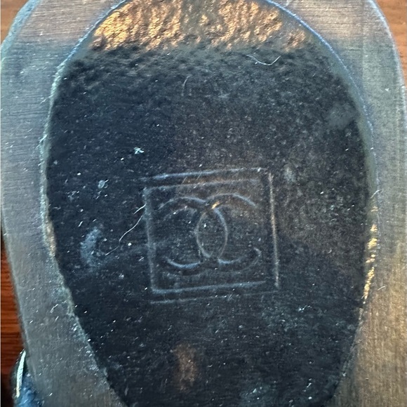 Vintage Chanel black suede mules/clogs 2004 in used condition size 39 - Picture 3 of 14